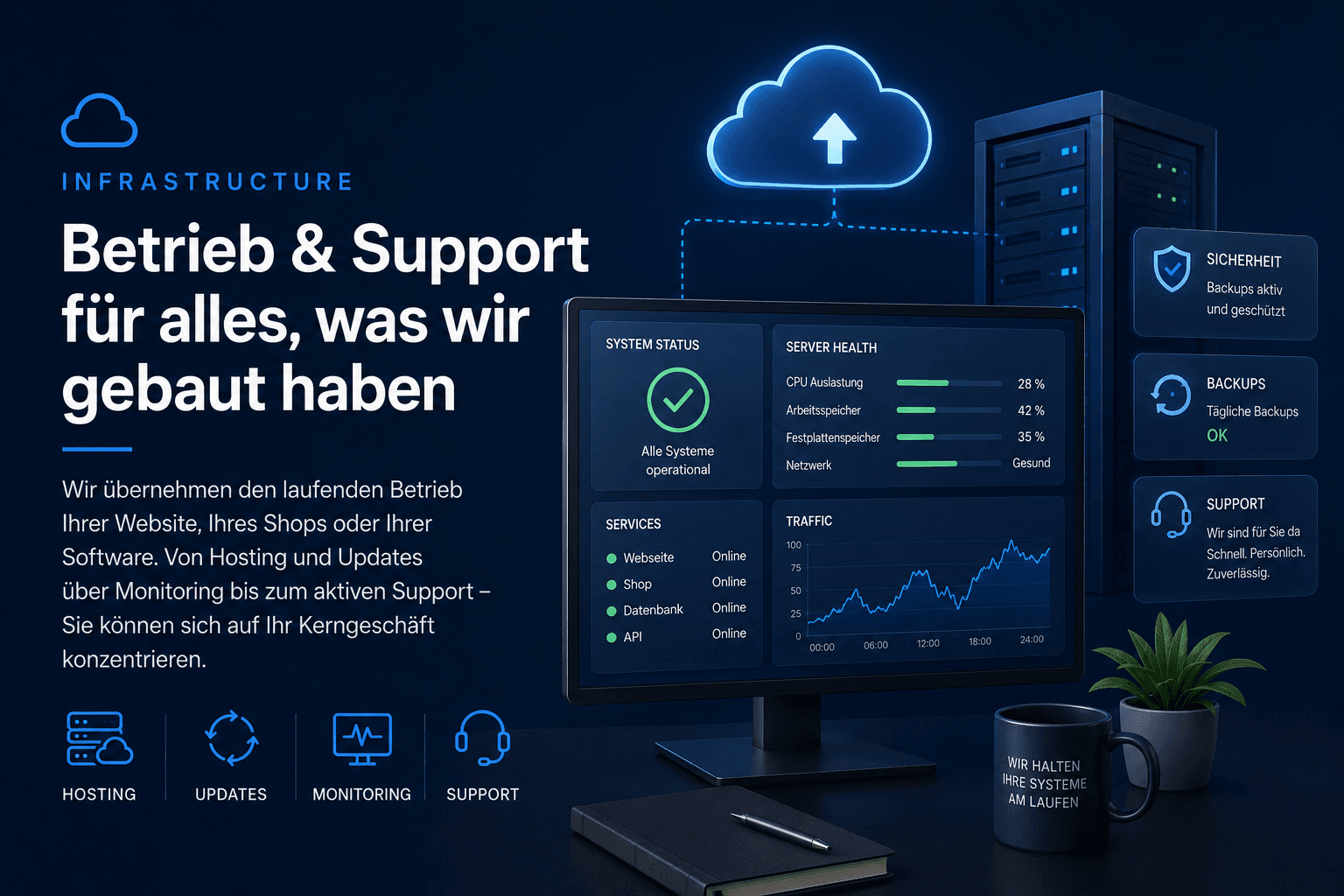 Betrieb & Support für alles, was wir gebaut haben
